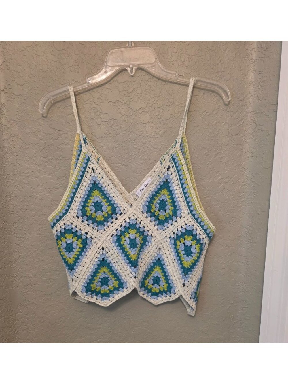 Petal Dew Boutique Crochet-style Patchwork Cropped Tank Top M L NEW Beach